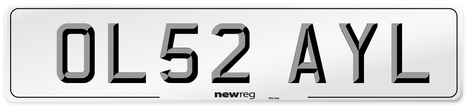 OL52 AYL Number Plate from New Reg